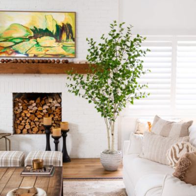 8' Artificial Birch Tree with Real Touch Leaves