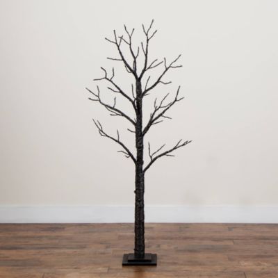 5' Pre-Lit Artificial Halloween Twig Tree with 360 Orange & Purple LED Lights