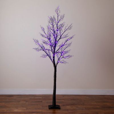 7' Pre-Lit Halloween Minimalist Twig Artificial Fall Tree