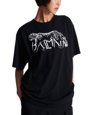  T-Shirt with Leopard Print