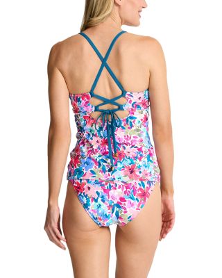 Watercolor Floral Reversible Tankini Top