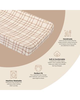 Unisex Charlie Farmhouse Quilted Change Pad Cover