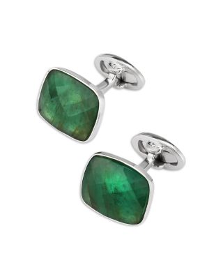 Emerald Cufflinks in Sterling Silver