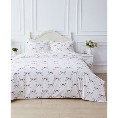 Crisp Bows Percale Duvet Cover Set