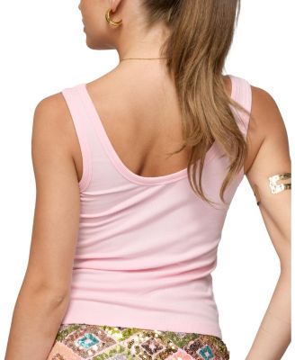 Steffy Beaded Flower Ribbed Top