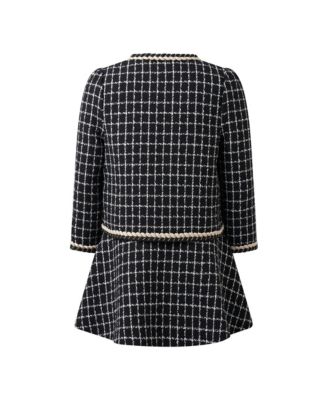 Girls' Check Tweed Jacket & Skirt Set – Little Kid, Big Kid
