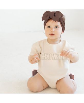 Girls' Howdy Patch Long Sleeve Romper - Baby