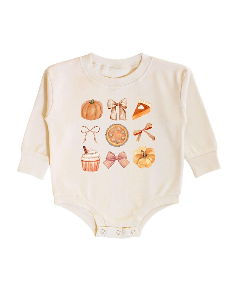 Sweet Wink Girls' Thankful Cutie Thanksgiving Long Sleeve Romper - Baby In Animal Print