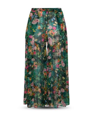 Sharon Charonda Butterfly Sheer Wide Leg Pants Swim Cover-Up - Exclusive