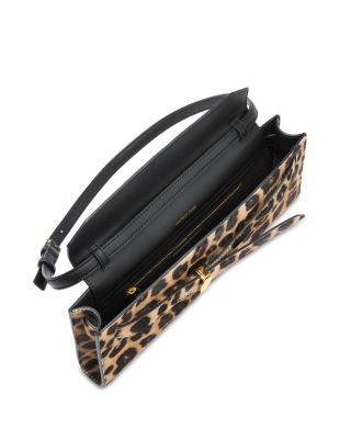 Dash Leopard Print Calf Hair Clutch