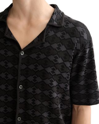 Tone on Tone Knitted Camp Shirt