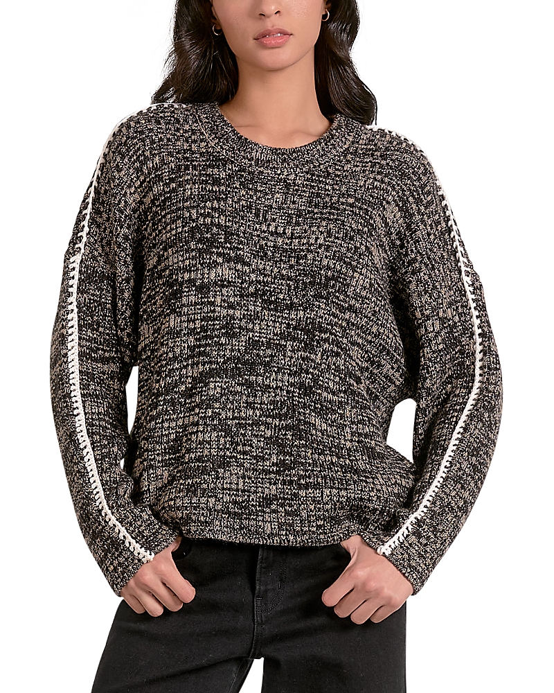 Elan Ribbed Blanket Stitch Sweater