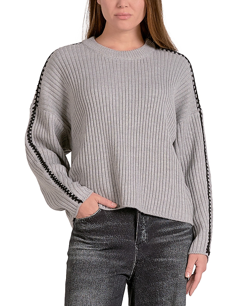 Elan Ribbed Blanket Stitch Sweater