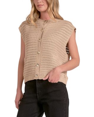 Sleeveless Open Knit Cardigan