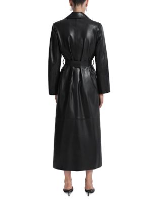 Kasha Leather Belted Coat
