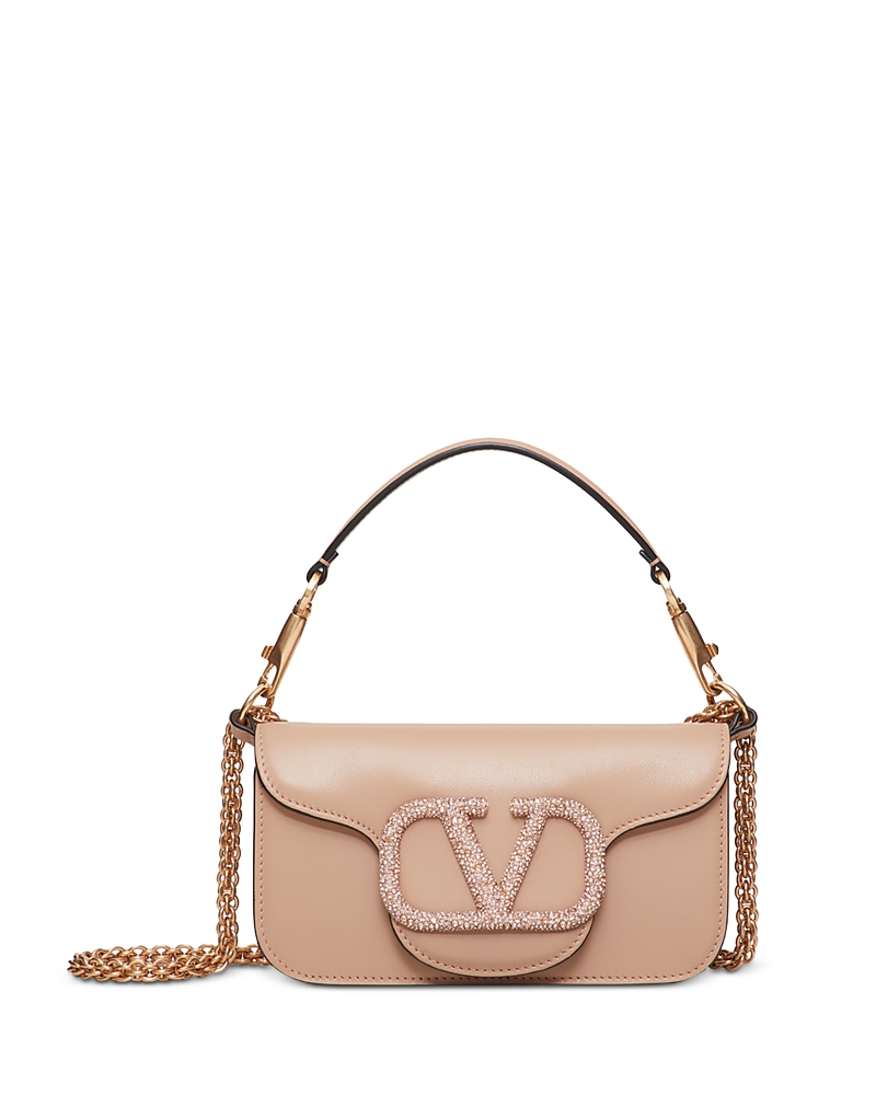 Valentino Loco Small Jewel Vlogo Convertible Shoulder Bag In Brown