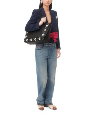 Nellc&ocirc;te Medium Shopping Tote Bag in Grainy Leather