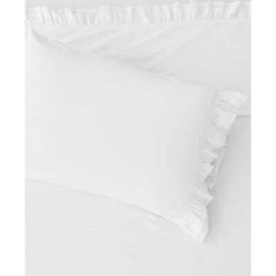 Double Ruffle Percale Sheet Set, Twin