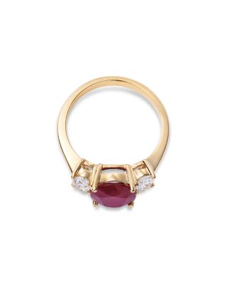 Ruby & Diamond Ring in 14K Yellow Gold