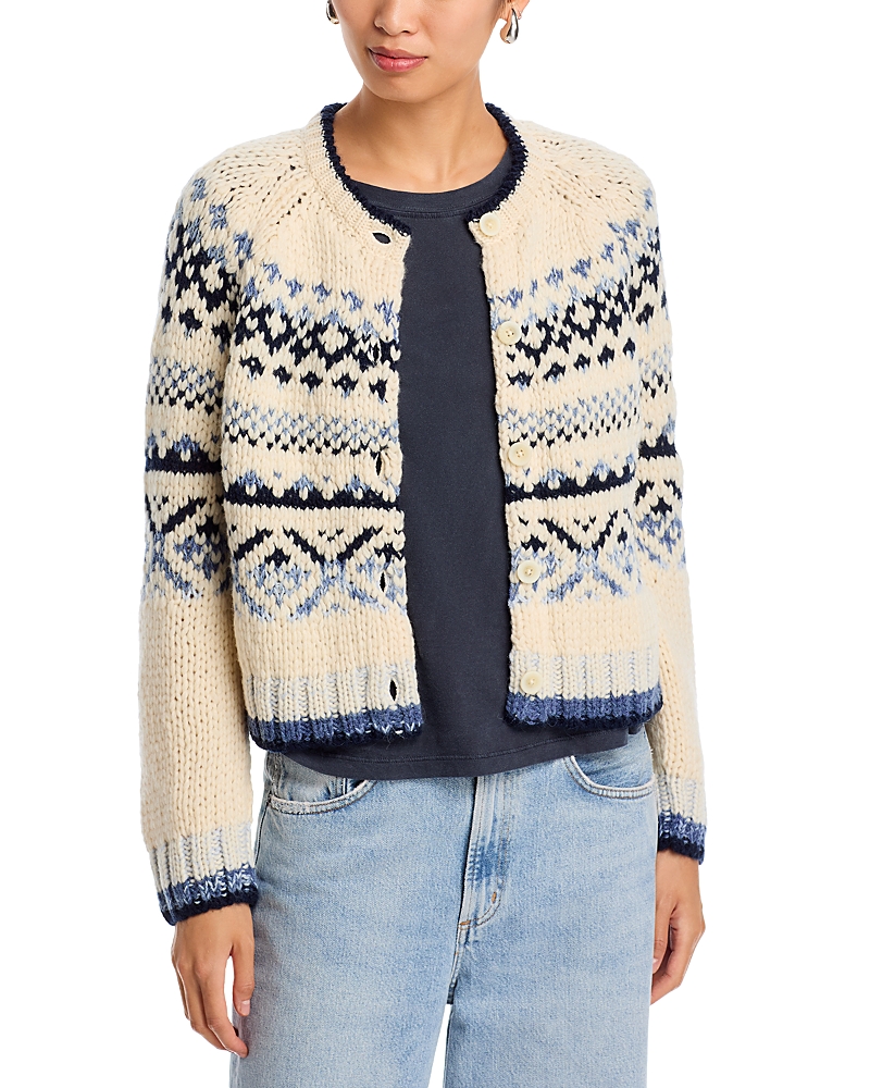 Velvet By Graham & Spencer Fair Isle Cardigan In Multi