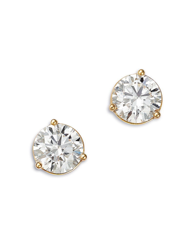 Bloomingdale's Fine Collection Certified Lab Grown Diamond Stud Earrings in 18K Yellow Gold, 5.0 tcw