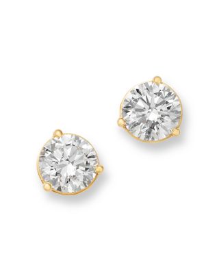 Bloomingdale's Fine Collection - Certified Lab Grown Diamond Stud Earrings in 18K Yellow Gold, 2.0-6.0 tcw