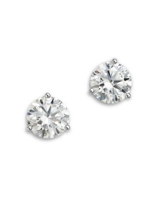 Certified Lab Grown Diamond Stud Earrings in 18K White Gold, 6.0 tcw