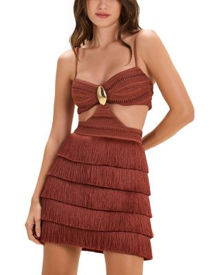 Amethyst Fringe Mini Dress