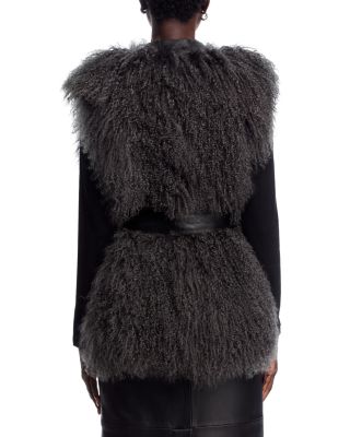 Santine Belted Mongolian Shearling Vest