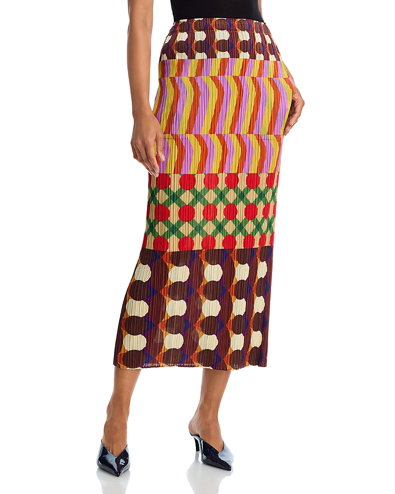 Pleats Please Issey Miyake Harmony Printed Midi Skirt