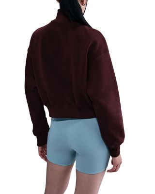 Zip Neck Cropped Sweatshirt