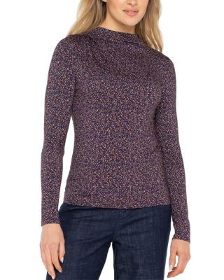 Mock Neck Gathered Top