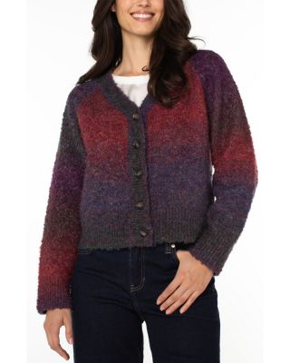 Ombr&eacute; V Neck Cardigan