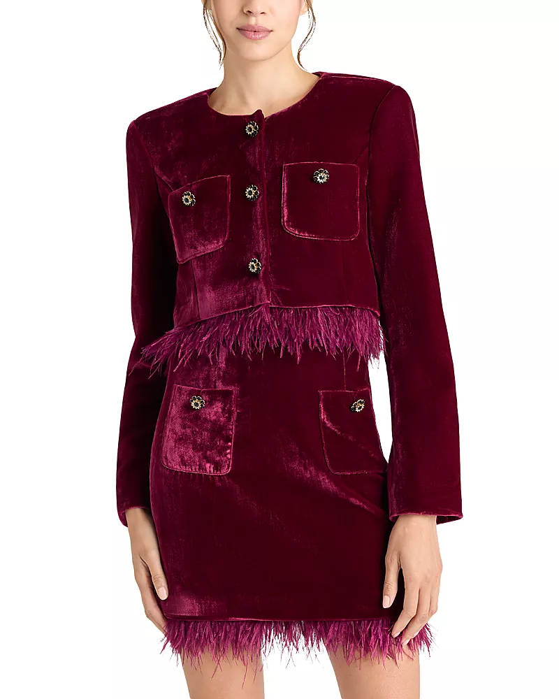 Cinq a Sept Evelina Feather Hem Jacket