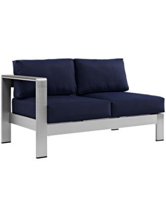 Shore Left-Arm Corner Sectional Outdoor Patio Aluminum Loveseat