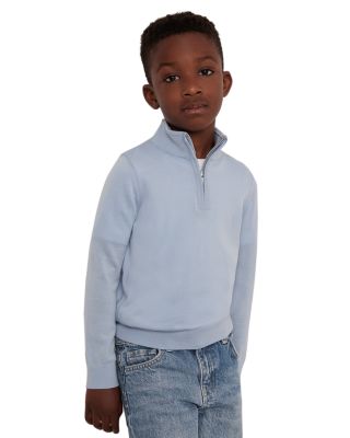 Boys' Long Sleeved Merino Wool Funnel Neck 1/2 Zip Sweater - Big Kid