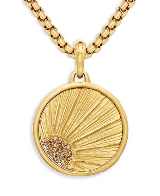 Men's Storm Duality Amulet in 18K Yellow Gold with Diamonds, 30mm