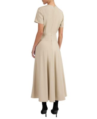 Octavia Short Sleeve Dress with Leather Lacing Detail