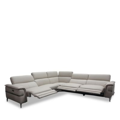 Marino 5 Piece Leather Motion Power Reclining Sectional Sofa