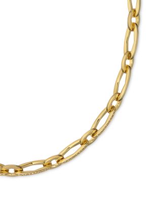 Pav&eacute; Link Collar Necklace, 16.14" 