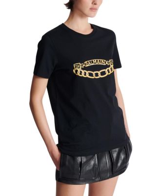  Short-Sleeved Balmain Chain Print T-Shirt