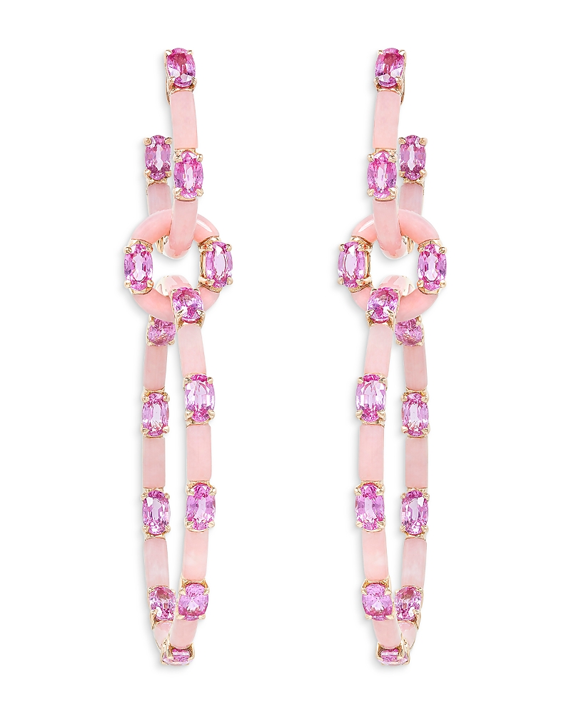 Etho Maria Dolce Pink Opal & Sapphire Earrings In 18k Rose Gold In Pink