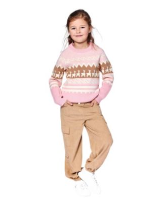 Girls' Llama Jacquard Sweater - Little Kid