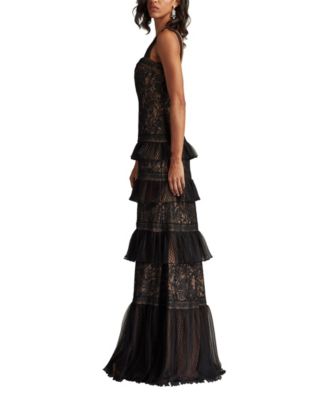Ruva Tiered Ruffle Embroidered Gown