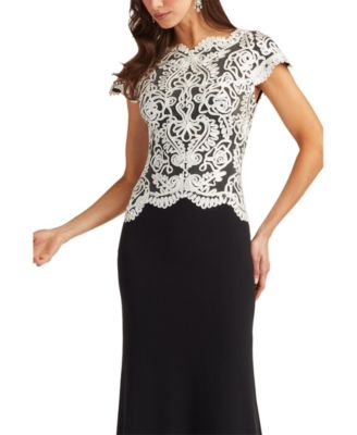 Isadora Embroidered Crepe Gown