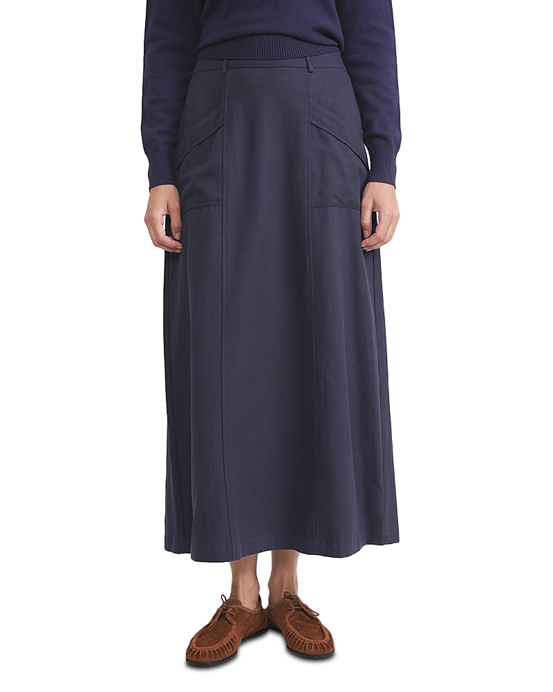 Point Twill Pocket Skirt In Blue