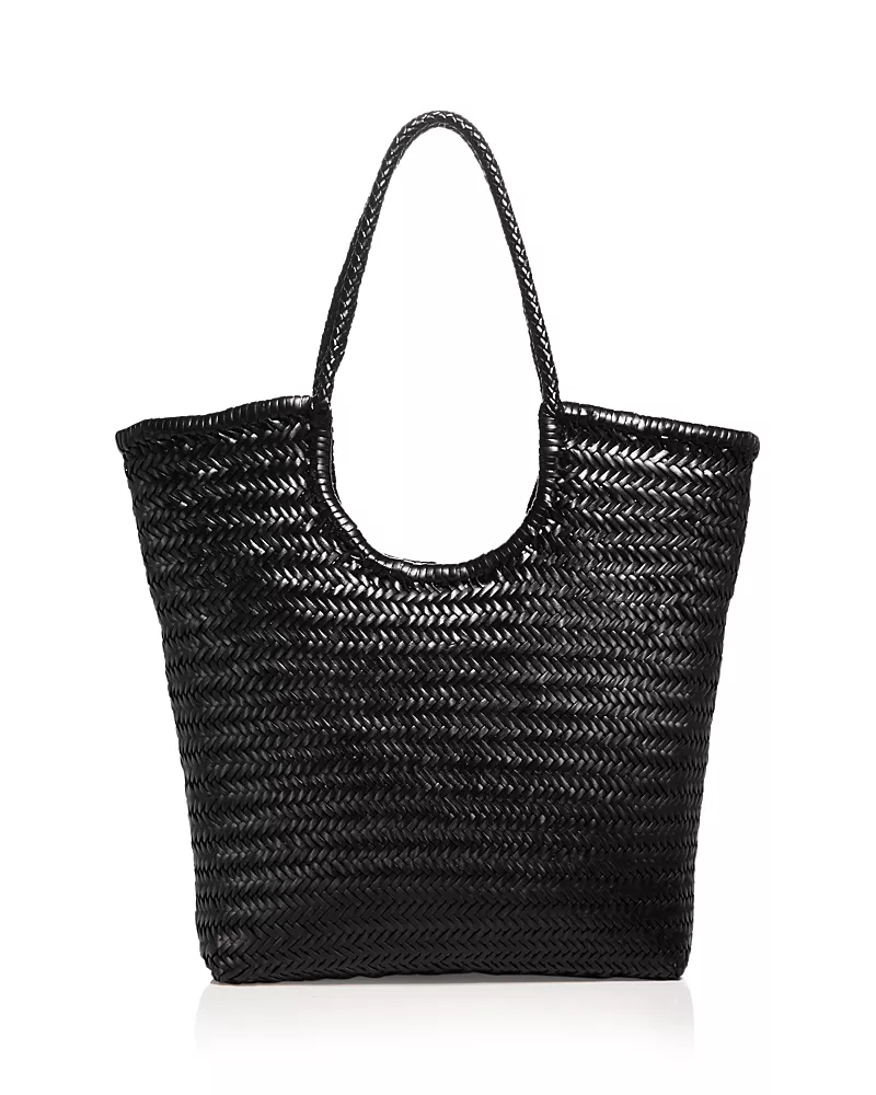 Dragon Diffusion Arched Diagonal Woven Leather Tote