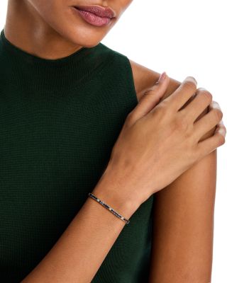 Blue Sapphire & Diamond Tennis Bracelet in 14K Yellow Gold