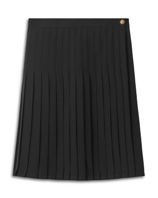 Eleonora Pleated Wool Blend Midi Skirt