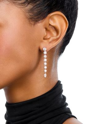 Luxe Collection Certified Lab Grown Diamond Drop Earrings in 14K White Gold, 5.70 tcw